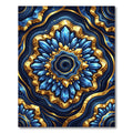 Golden Crystal Medallion Navy Wave Rug