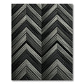 Dark Gray Wood Grain Chevron Rug