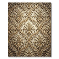 Golden Floral Acanthus Swirl Relief Rug