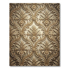 Golden Floral Acanthus Swirl Relief Rug