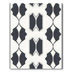 Modern Dark Gray Geometric Oval Rug