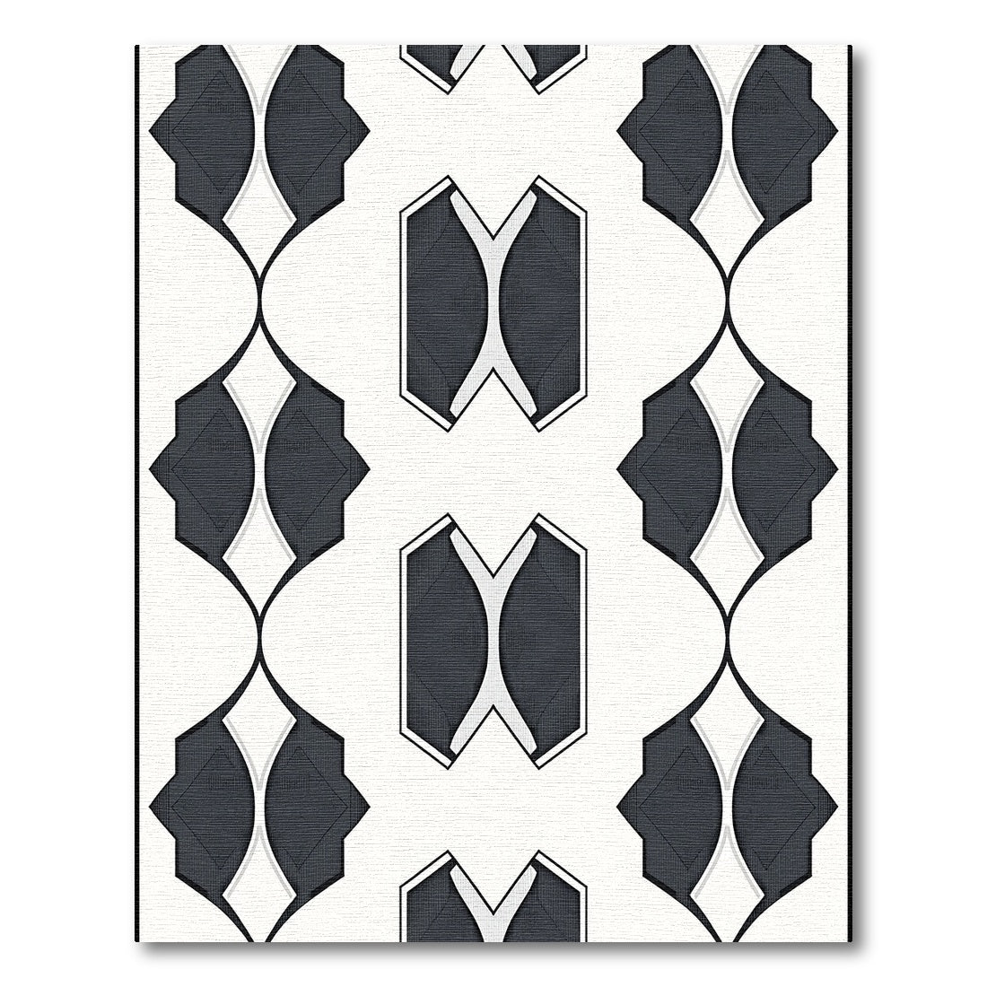 Modern Dark Gray Geometric Oval Rug