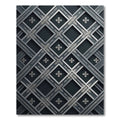 Elegant Silver Geometric Lattice Rug