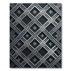 Elegant Silver Geometric Lattice Rug
