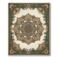Golden Brown Floral Medallion Border Rug