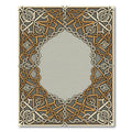 Ornate Gold Chain Geometric Border Rug