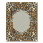 Ornate Gold Chain Geometric Border Rug