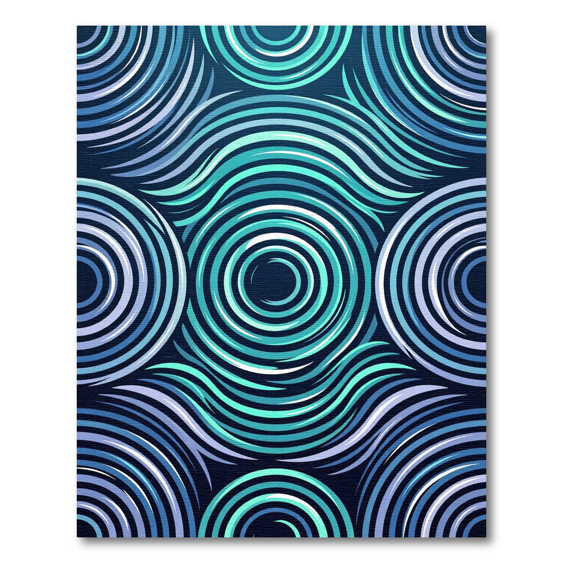 Aqua Teal Swirling Circles Rug