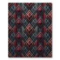 Red Diamond Geometric Lattice Rug