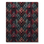 Red Diamond Geometric Lattice Rug