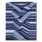 Blue Step Geometric Tribal Rug