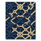 Nautical Navy and Cream Interlocked Rope Rug