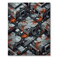 Urban Ruin Abstract Orange Splatter Rug