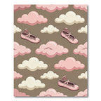 Pink Ballet Slippers and Clouds Rug
