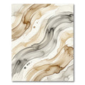 Earthy Taupe and Charcoal Abstract Swirl Rug