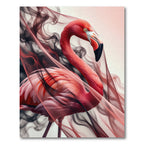 Ethereal Flamingo with Crimson Smoke Rug