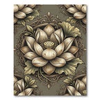 Classic Sepia Lotus Flourish Rug