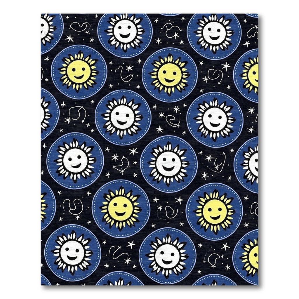 Sunny Cartoon Celestial Circles Rug