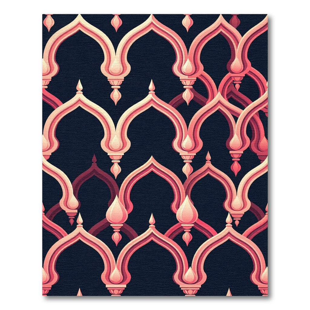 Pink Archway Lattice Pattern Rug
