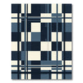 Modern Blue Geometric Plaid Rug