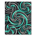 Teal and Gray Abstract Galactic Vortex Rug
