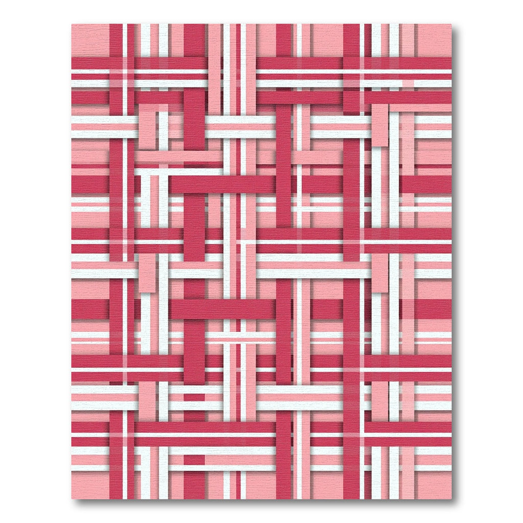 Blush Pink Woven Geometric Plaid Rug