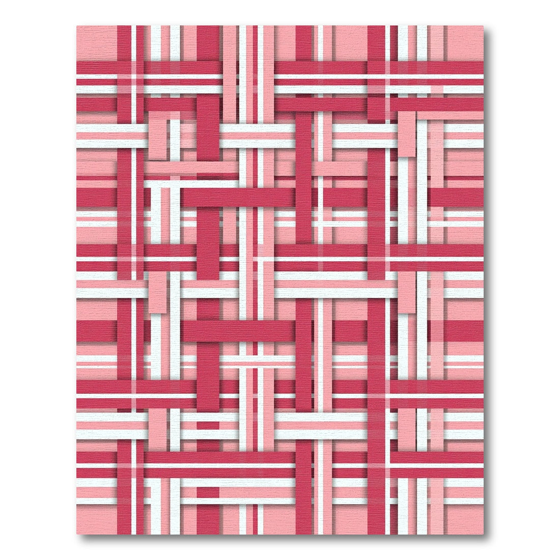 Blush Pink Woven Geometric Plaid Rug