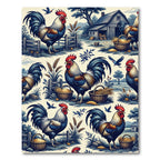 Rustic Rooster Farmhouse Country Landscape Rug
