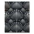 Art Deco Silver Seashell Arrangement Rug