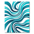 Abstract Turquoise Ocean Wave Swirl Rug