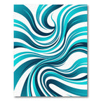 Abstract Turquoise Ocean Wave Swirl Rug
