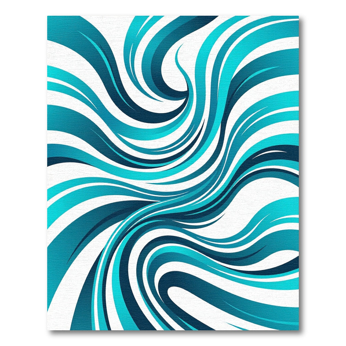 Abstract Turquoise Ocean Wave Swirl Rug