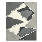 Torn Paper Gray Geometric Fragments Rug