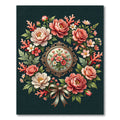 Elegant Floral Bouquet Coral Wreath Rug