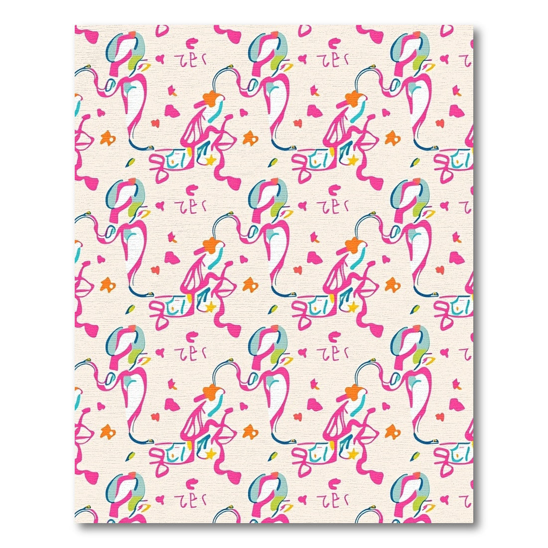 Vibrant Whimsical Figures Abstract Forms Rug