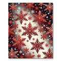 Crimson Snowflake Winter Snowfall Rug