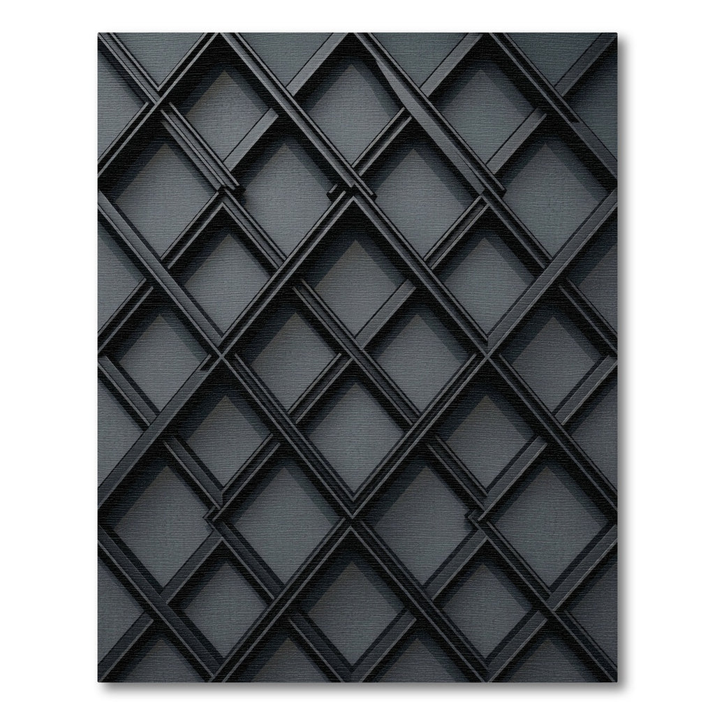 Sophisticated Charcoal Geometric Lattice Rug