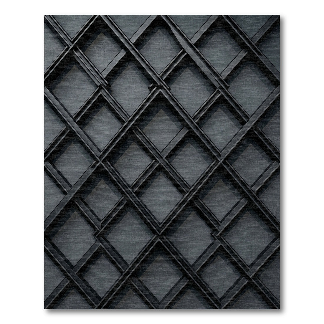 Sophisticated Charcoal Geometric Lattice Rug