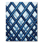Deep Blue Intersecting Lattice Rug