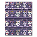 Cute Kitten Characters Purple Stripe Rug
