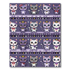 Cute Kitten Characters Purple Stripe Rug