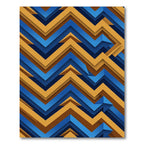 Modern Blue and Gold Chevron Zigzag Rug