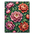 Radiant Coral Pink Peony Garden Rug