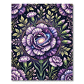 Cosmic Purple Galaxy Carnation Floral Rug