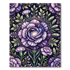 Cosmic Purple Galaxy Carnation Floral Rug