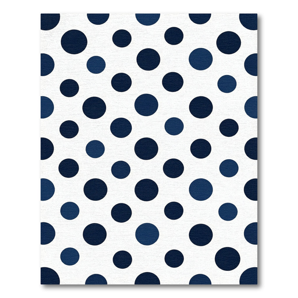 Classic Navy Blue Polka Dot Rug
