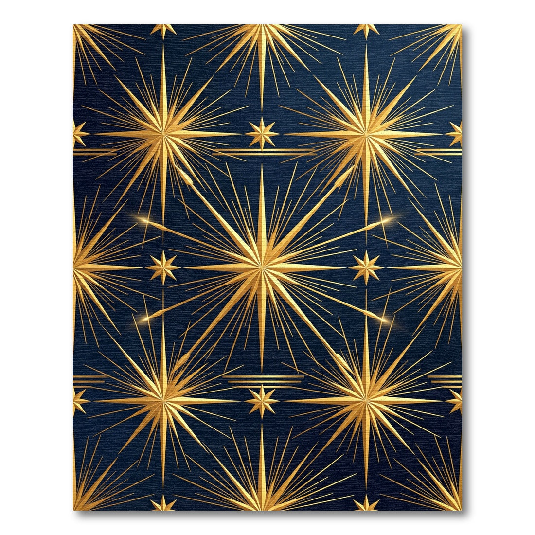 Celestial Golden Starry Midnight Navy Rug