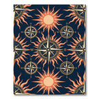 Nautical Sun Compass Mariner Rug