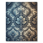 Elegant Blue and Gold Damask Medallions Rug