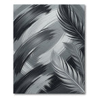 Drawn Feather Abstract Gray Rug